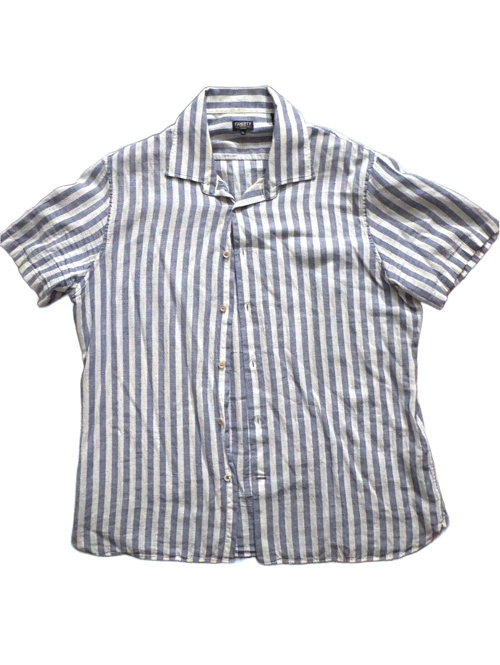 Faherty cotton striped short sleeve button up - men’s XL